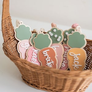 Carrot Tag Easter Basket Tag Easter Tags Kids Easter Bunny Tag Easter Decor Easter Basket Name Tag Custom Carrot Tag Basket Tags Carrot Tags
