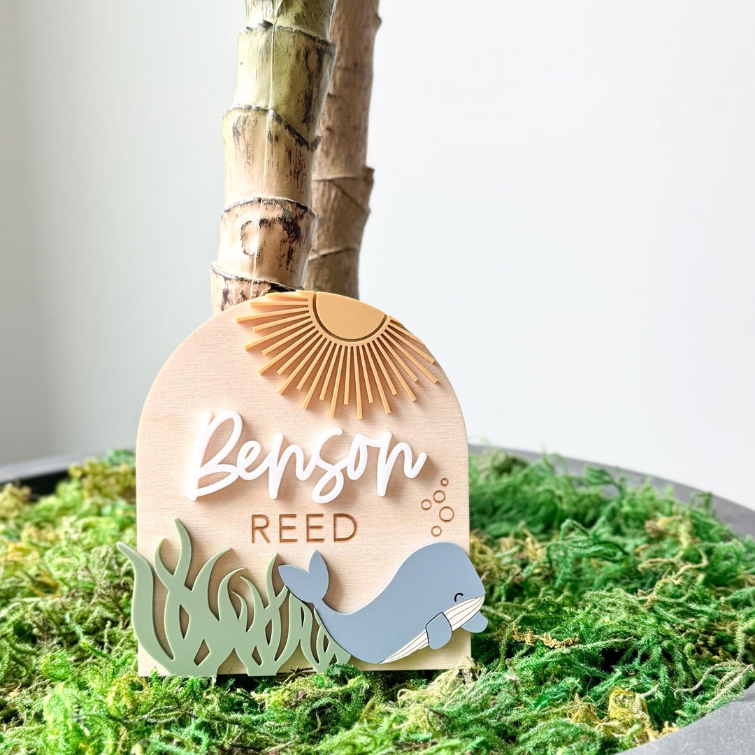 Ocean Theme Birth Announcement | Beach Theme Name Sign, Baby Boy ...