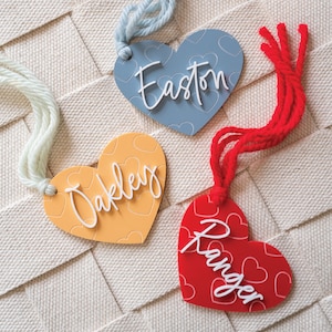 Heart Tag Valentine&#39;s Basket Tags Heart Tag Valentine&#39;s Day Tags Custom Name Tag Acrylic Heart Tag Valentines Day Bag Tags Basket Gift Tag