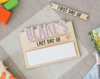 Personalized First Day of School Sign Back To School Sign First and Last Day Of School Sign Back To School Prop Reusable Dry Erase Sign
