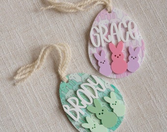 Easter Basket Tag Bunny Tag Basket Tag Peeps Easter Tag Easter Decor Easter Gifts Kids Easter Easter Basket Tags Easter Bunny Tag Peep