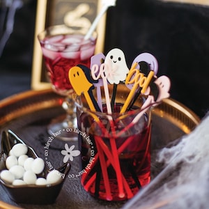 Halloween Stir Sticks Halloween Party Decor Halloween Swizzle Sticks Halloween Barware Halloween Stirrers Stir Sticks Drink Stirrers