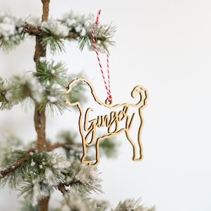 Adorno de perro Adorno de garabato dorado Medias para mascotas Adorno de mascota Adorno de hueso de perro Regalo de amante de los perros Adorno de Navidad para perros Regalo de mamá para perros
