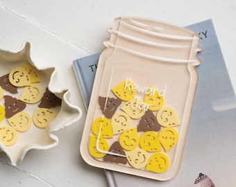 Potty Training Reward Jar - Original Design by Birch Bar - Potty Jar Rewards Chart Kids Potty Jar Kids Toilet Training Reward Jar Tokens
