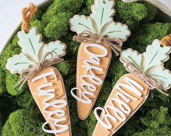 Etiqueta de cesta de Pascua Etiqueta de zanahoria Etiqueta de cesta Etiqueta de nombre de cesta de Pascua personalizada Etiqueta de conejito Regalos de Pascua Etiqueta de zanahoria de Pascua Etiqueta de zanahoria personalizada