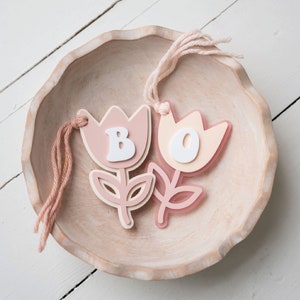 Tulip Tag Easter Basket Tags Bunny Tags Carrot Tag Easter Decor Easter Basket Decor Kids Easter Easter Gifts Easter Name Tag Basket Tags