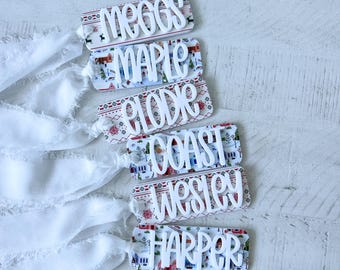 Etiquettes pour bas de Noël Étiquettes pour bas personnalisées Étiquettes pour bas minimalistes Étiquettes pour bas de Noël personnalisées Étiquettes pour cadeaux Étiquettes personnalisées Ornement