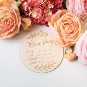 Faire-part de naissance, Accessoires de photographie de nouveau-né, Cadeau pour nouveau-né, Faire-part de nouveau-né, Cadeau de baby shower, Cartes d'étape importante pour bébé, Bonjour tout le monde