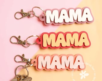 Mamma nyckelring 3D akryl mamma nyckelring mors dag present nyckelring till mamma present till mamma namn nyckelring mamma present mors dag presentidéer