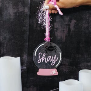 Crystal Ball Tag, Halloween-Korb-Tag, Halloween-Dekor, Boo-Korb-Tag, Leckerli-Tasche Anhänger, Halloween-Eimer, Halloween-Geschenke, Kürbis-Tag