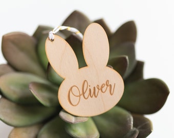 Easter Basket Tags Bunny Tags Personalized Easter Basket Tag Name Tags Wood Bunny Tag  Custom Easter Tag Easter Decor Easter Basket Gifts