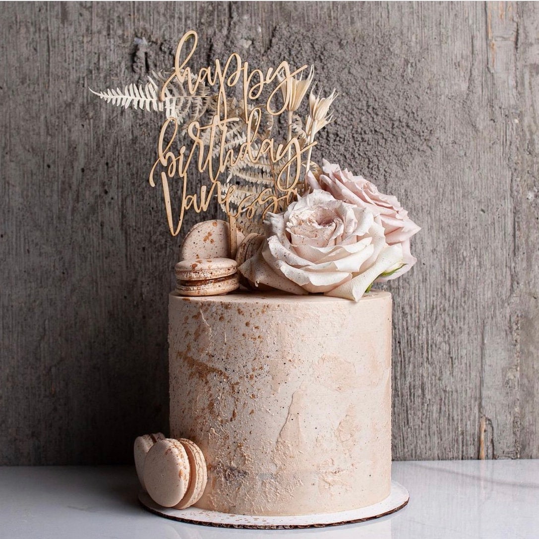 Happy Birthday Cake Topper, Birthday Cake Topper, Custom Cake Topper, 50th  Birthday Cake Topper, Wooden Cake Topper -  Denmark