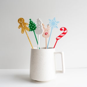 Christmas Drink Stirrers Holiday Stir Sticks Holiday Party Decor Holiday Party Swizzle Sticks Christmas Stir Sticks Christmas Party Decor