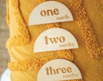 Monatliche Baby-Meilensteinscheiben | Hölzerne Baby-Foto-Requisiten, 1-12 Monat Meilenstein Marker, Baby-Dusche-Geschenk, Neugeborenen Foto Prop, erstes Jahr Baby