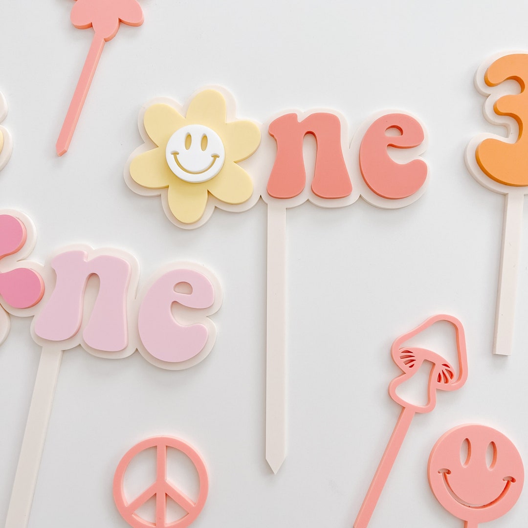 Groovy One Cake Topper First Birthday Cake Topper Retro Cake Topper 1st ...