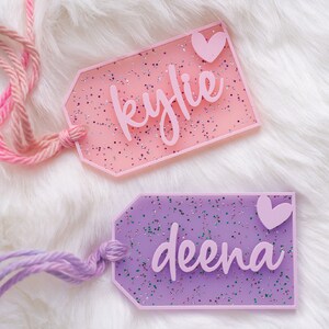 Valentine&#39;s Day Basket Tag Heart Tag Kids Valentine Personalized Name Valentine&#39;s Day Basket Gift Tag Acrylic Hang Tag Valentine&#39;s Day Tags