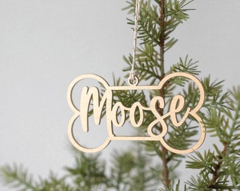 Custom Dog Ornament Dog Mom Gift Stocking Tags Dog Tag Tree Ornaments Pet Gifts Christmas Decor Holiday Gifts Dog Lover Gift Dog Bone Tag