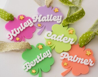 Clover Tag Shamrock Tag St. Patrick's Day Basket Tags Shamrock Tags St. Patrick's Day Tags Personalized Tag St. Patrick's Day Bag Tags