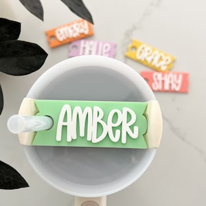 Name Tag for Tumbler Cup Fits 30oz and 40oz H2.0 Tumbler Custom Name Plate for Cup Tumbler Name Tag Fits 30oz and 40oz Quencher Name Cup Tag