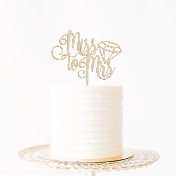 Future Mrs Bridal Shower Wood Cake Topper Thick Birch