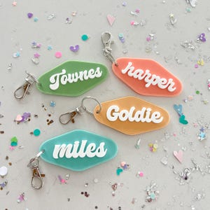 Étiquette de sac en acrylique pour motel, porte-clés 3D, étiquette de boîte à lunch, étiquettes de sac à dos, étiquettes de nom pour enfants, porte-clés en acrylique, étiquette de sac, étiquette de sac à dos pour enfants, boîte à lunch