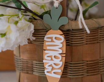 Tag voor paasmandje Carrot Tag Gepersonaliseerde tag voor paasmandje Paastag voor kinderen Paasdecoratie-tag Paascadeaus Worteltag