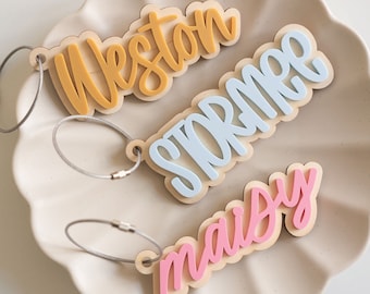 Backpack Tags Kids Keychains Personalized Acrylic Keychain 3D Keychains Backpack Name Tags Acrylic Name Tag Kids Name Tag Diaper Bag Tag