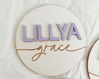 Wooden Birth Announcement, Baby Name Sign, Birth Announcement, Hospital Newborn Photo Sign, Newborn Baby Photo Prop, Engraved Baby Name Sign