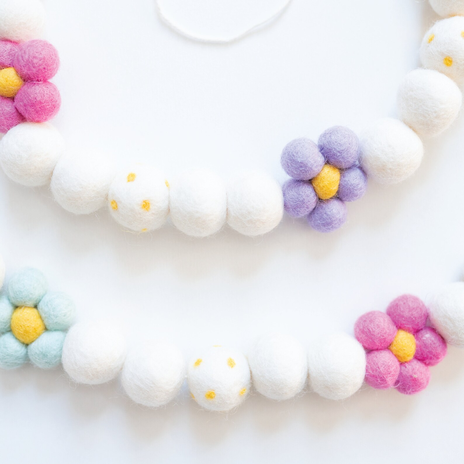 Pastel Daisy Felt Ball Garland Easter Decorations Flower Etsy