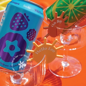 Personalized Sunshine Drink Tags Party Drink Tag Custom Sun Drink Tag Sun Party Decor Kids Birthday Party Decor Sun Baby Shower Decor