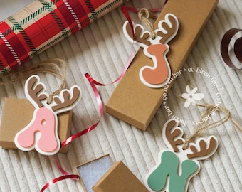 Reindeer Tag Personalized Stocking Tags Reindeer Ornaments Christmas Tag Family Christmas Stockings Christmas Ornament Holiday Stocking Tags