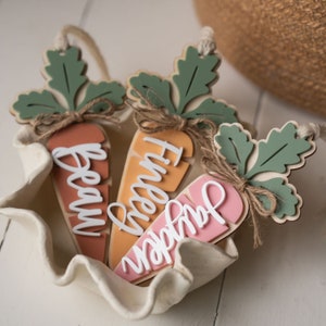 Carrot Tag Easter Basket Tags Bunny Tags Name Tags Custom Name Tags Easter Decor Easter Gifts Kids Easter Carrot Easter Tag Easter Tags