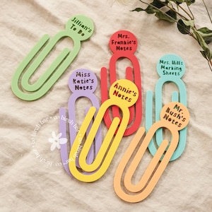 Personalised Jumbo Pastel Paper Clips Teacher Gifts Acrylic Paper Clips Office Accessories Desk Accessories Fun Gift Ideas Gift Exchange