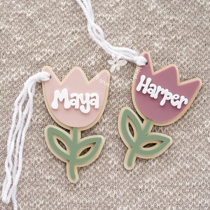 Tulpe Osterkorb Anhänger Personalisierter Osterkorb Anhänger Frühlingskorb Anhänger Personalisierter Osterkorb Anhänger Benutzerdefinierter Tulpenanhänger Blumenkorbanhänger Ostern