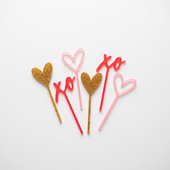 20 Stück Acryl-Herz Cupcake-Topper – Happy Valentine's Day, Graviert, Für Kuchen & Desserts