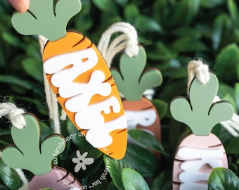 Paasmand Tag Retro Carrot Tag Mand Tag Gepersonaliseerde Paasmand Tag Kids Paastag Paasdecor Bunny Tag Paascadeaus Worteltag