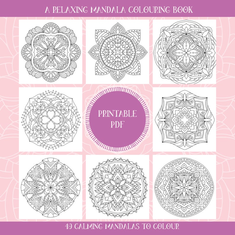 Mandala Coloring Pages Printable PDF & PNG Adult Colouring - Etsy