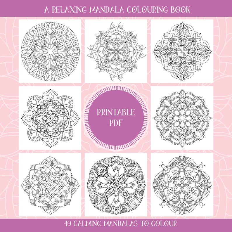 Mandala Coloring Pages Printable PDF & PNG Adult Colouring - Etsy