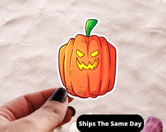 Halloween Sticker | Spooky Season Sticker,|  Retro Pumpkin Halloween Sticker | Pumpkin Sticker | Halloween Vinyl Sticker | Pumpkin Patch