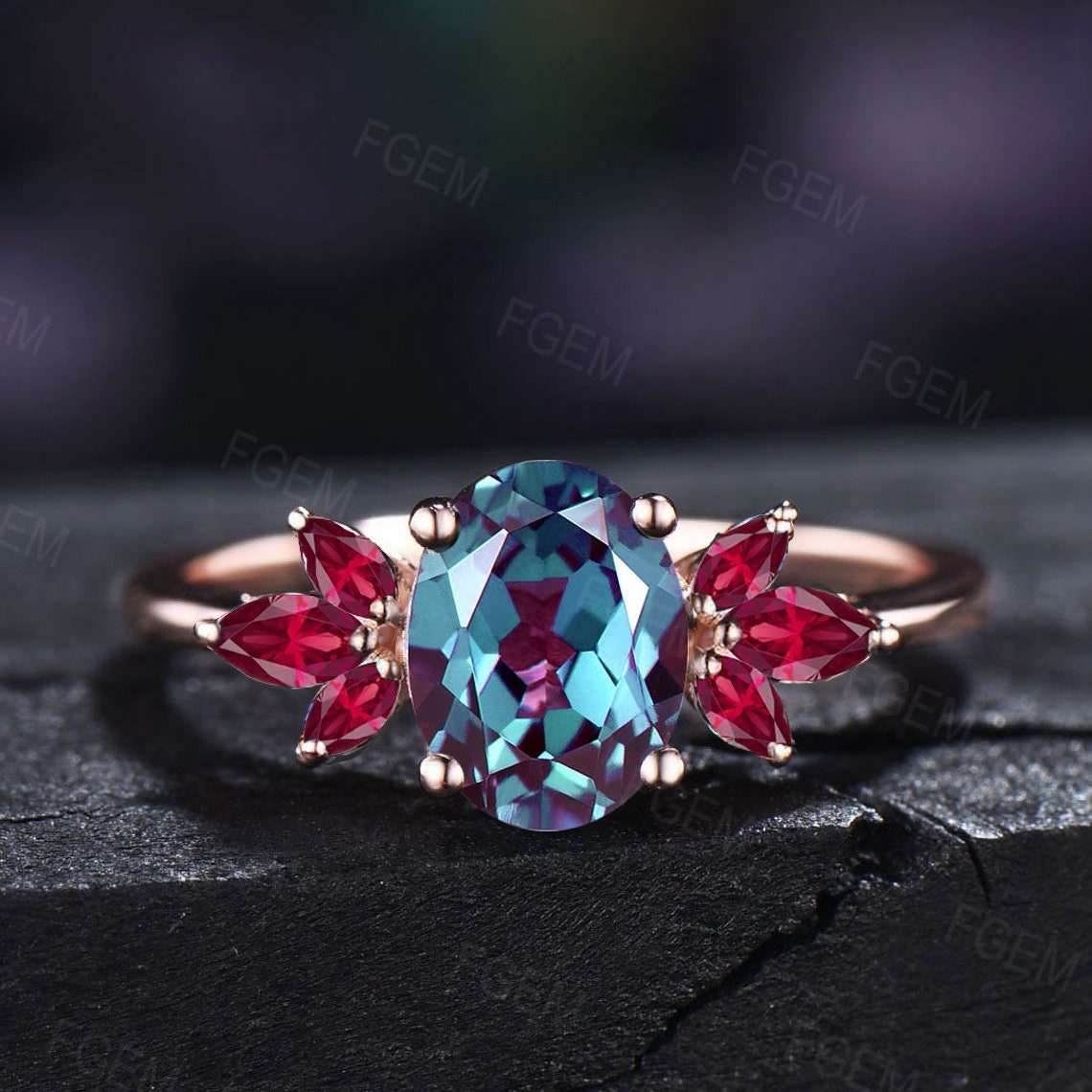 Alexandrite and ruby ring deals