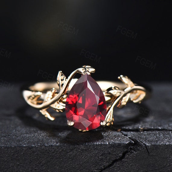 NATURAL RED RUBY GEMSTONE 14 KT SOLID YELLOW GOLD RING JEWELRY #USGF108 |  eBay