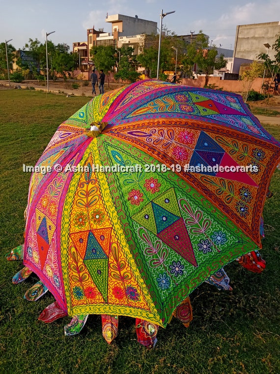 Mentaliteit skelet bibliotheek Indian Hippie Umbrella Outdoor Parasols Handmade Multicolor - Etsy Israel