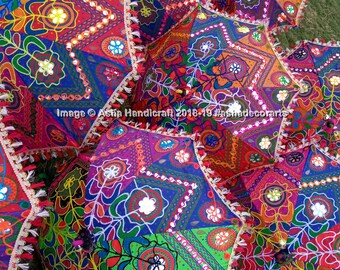 Wholesale lot Traditional Indian Designer Umbrella, Handmade, Colorful, Ethnic, Patch work, Elephant Embroidered Women Sun Parasol Decor