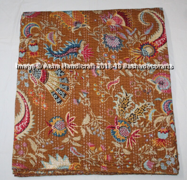 Indian Handmade King Size Kantha Blanket Vintage Traditional Etsy