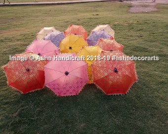 Mix Lot Indian Wedding Umbrella Handmade Umbrella Decorations Parasols Cotton Umbrellas Women Sun Shade Parasol Wholesale Lot