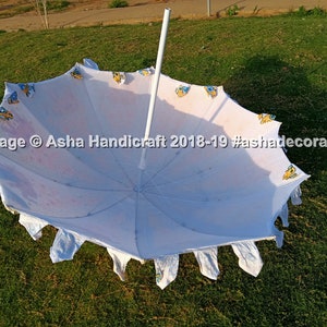 Garden Umbrellas Big Size, Beach Umbrellas, Sun Protection Umbrella, Event Wedding Decorative Large Umbrellas with colourful Embriodery Arts image 7