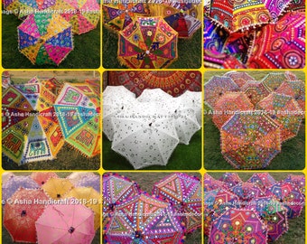 5Pc | 10Pc | 20Pc Wholesale Indian Wedding Decorative Umbrellas, Rajasthani Mehandi Party Parasols Handmade Latest Multiple Pattern Lot