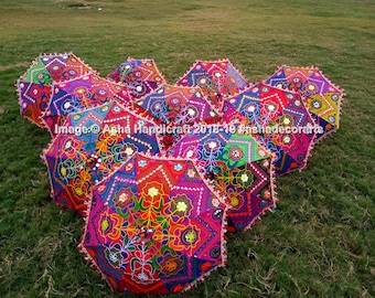 5 Pcs Mix Lot Indian Wedding Umbrella Handmade Umbrella Decorations Vintage Parasols Cotton Umbrellas