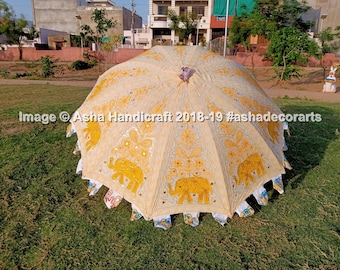 Indian Garden Umbrella Big Size, Sun Protection Parasol, Wedding New Year Party Decorative With flower Designer Outdoor Umbrellas 70 x 90"