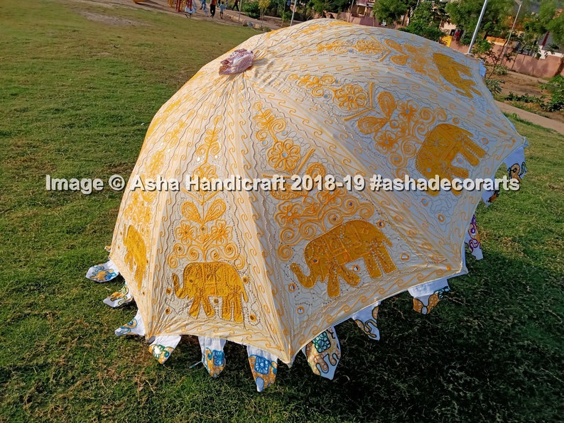 Garden Umbrellas Big Size, Beach Umbrellas, Sun Protection Umbrella, Event Wedding Decorative Large Umbrellas with colourful Embriodery Arts image 3